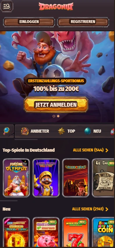 dragonia mobile home page