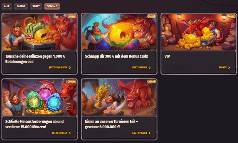 dragonia specials page